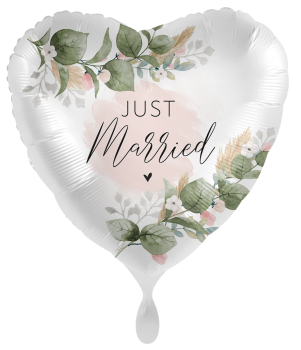 Folienballon - Just Married romantic garden - ø 43cm